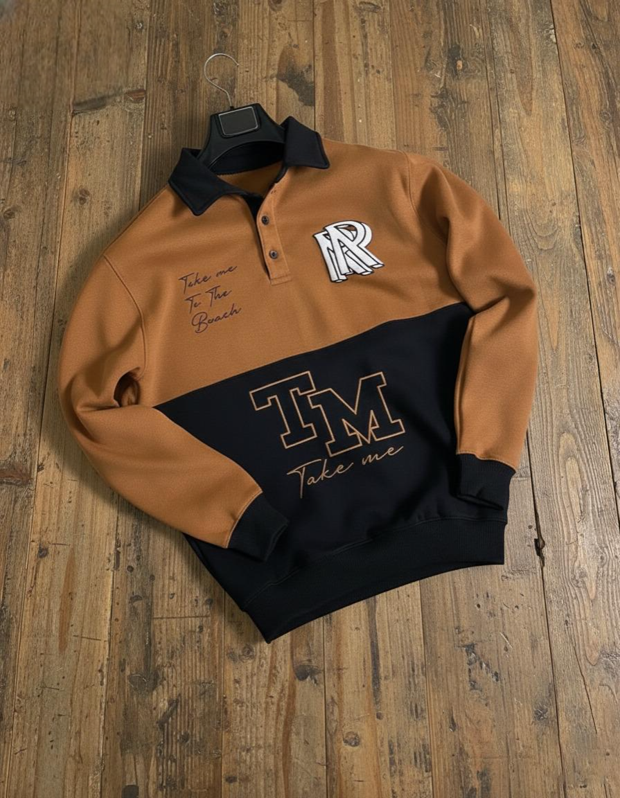 Contrast panel Printed Sweatshirt