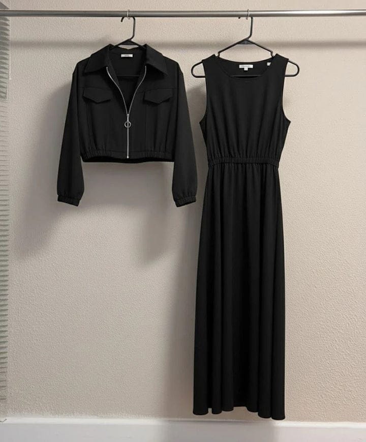 Front Pocket Straight Zipper Jacket With Sleeveless Long Fock Fleece